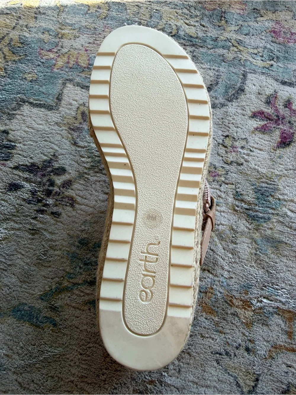 Earth Colla Espadrille Platform Slide Sandals Tan 9